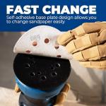 Dong Cheng 5-Inch Random Orbital Sander 380W 12800OPM Electric Palm Sander, 6 Variable Speeds, with 20pcs Sandpaper & Detachable Dust Bag, Power Sander for Woodworking, Sanding & Polishing