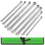 SWANLAKE 8PCS Extra Long Double Box End Wrench Set, CR-V, Less Effort Aviation Wrench Metric 8mm - 24mm
