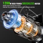 TOLOOC Leaf Blower Cordless,1200W Brushless Electric Blower with 2 X 5.0Ah Battery, 6 Speed Levels,Lightweight Battery Leaf Blower for Lawn Care, Garden, Yard, Best Gifts for Men, Father, Dad, 2025