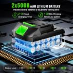 TOLOOC Leaf Blower Cordless,1200W Brushless Electric Blower with 2 X 5.0Ah Battery, 6 Speed Levels,Lightweight Battery Leaf Blower for Lawn Care, Garden, Yard, Best Gifts for Men, Father, Dad, 2025