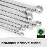 SWANLAKE 8PCS Extra Long Double Box End Wrench Set, CR-V, Less Effort Aviation Wrench Metric 8mm - 24mm