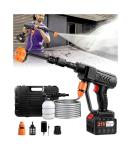 KimPump Cordless Pressure Washer Battery Operated, 500 PSI Cordless Power Washer with 6-in-1 Nozzle & Foam Cannon, Handheld Pressure Washer with Triple Water Source & 16FT Hose for Car, Home, Yard