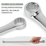 SWANLAKE 8PCS Extra Long Double Box End Wrench Set, CR-V, Less Effort Aviation Wrench Metric 8mm - 24mm