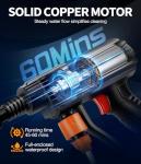 KimPump Cordless Pressure Washer Battery Operated, 500 PSI Cordless Power Washer with 6-in-1 Nozzle & Foam Cannon, Handheld Pressure Washer with Triple Water Source & 16FT Hose for Car, Home, Yard