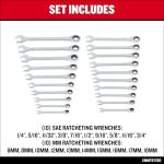 CRAFTSMAN 20 Piece Ratcheting Combination Wrench Set, SAE/Metric (CMMT87220)
