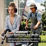SAFEBUILDER Safety Ear Muffs SNR 33dB Noise Reduction Earmuffs Adults Sound Proof For Sleeping Outdoor Working Shooting Industrial (1, 1-Black Combine Red)