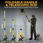 Drywall Sander Tool, KUPERIA 8.5 Amp Popcorn Ceiling Removal Tool with 7 Variable Speed 800-1800RPM, Electric Drywall Sander with Extendable Handle, LED Light,6 Basic Sand Paper & 6 Grid Sandpaper