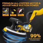 Drywall Sander Tool, KUPERIA 8.5 Amp Popcorn Ceiling Removal Tool with 7 Variable Speed 800-1800RPM, Electric Drywall Sander with Extendable Handle, LED Light,6 Basic Sand Paper & 6 Grid Sandpaper