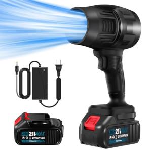 Saker Cordless Leaf Blower Portable Dust Cleaner Handheld Lightweight Blowers 180000 RPM with Adjustable Speed for Patio Cleaning, Drying,Camping Gifts 2 Batteries BF170 Black