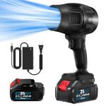 Saker Cordless Leaf Blower Portable Dust Cleaner Handheld Lightweight Blowers 180000 RPM with Adjustable Speed for Patio Cleaning, Drying,Camping Gifts 2 Batteries BF170 Black