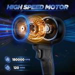 Saker Cordless Leaf Blower Portable Dust Cleaner Handheld Lightweight Blowers 180000 RPM with Adjustable Speed for Patio Cleaning, Drying,Camping Gifts 2 Batteries BF170 Black