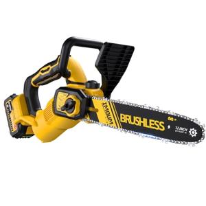 12 inch Brushless Chainsaw, Cordless Saw with Battery and Charger, 5.9Lb Super Lightweight & Compact, Auto Oiler, 5.0Ah Battery 1100w Power, Handheld Chain Saw for Wood Cutting, Tree Trimming, Pruning