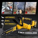 12 inch Brushless Chainsaw, Cordless Saw with Battery and Charger, 5.9Lb Super Lightweight & Compact, Auto Oiler, 5.0Ah Battery 1100w Power, Handheld Chain Saw for Wood Cutting, Tree Trimming, Pruning