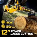 12 inch Brushless Chainsaw, Cordless Saw with Battery and Charger, 5.9Lb Super Lightweight & Compact, Auto Oiler, 5.0Ah Battery 1100w Power, Handheld Chain Saw for Wood Cutting, Tree Trimming, Pruning