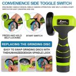 ZFULVO Cordless Brush Angle Grinder Kit, 19500rpm Mini Electric Angle Grinding Tool with 2pcs 16.8V 2000mAh Batteries and 5-Cutting Discs, Grinder Handheld Cutter for Metal Wood