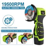 ZFULVO Cordless Brush Angle Grinder Kit, 19500rpm Mini Electric Angle Grinding Tool with 2pcs 16.8V 2000mAh Batteries and 5-Cutting Discs, Grinder Handheld Cutter for Metal Wood