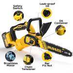 12 inch Brushless Chainsaw, Cordless Saw with Battery and Charger, 5.9Lb Super Lightweight & Compact, Auto Oiler, 5.0Ah Battery 1100w Power, Handheld Chain Saw for Wood Cutting, Tree Trimming, Pruning
