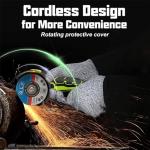 ZFULVO Cordless Brush Angle Grinder Kit, 19500rpm Mini Electric Angle Grinding Tool with 2pcs 16.8V 2000mAh Batteries and 5-Cutting Discs, Grinder Handheld Cutter for Metal Wood