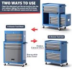 Tool Chest 8-Drawer | 42'' Large Rolling Tool Chest with Wheels | Detachable Top Metal Tool Box | Garage Storage Cabinet for Repair Room,Warehouse | Rolling Tool Box with Hooks,Liners,Tray Divider