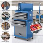 Tool Chest 8-Drawer | 42'' Large Rolling Tool Chest with Wheels | Detachable Top Metal Tool Box | Garage Storage Cabinet for Repair Room,Warehouse | Rolling Tool Box with Hooks,Liners,Tray Divider
