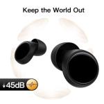 Ear Plugs for Sleeping 45dB Reusable Noise Cancelling Ear Plugs for Snoring, Concerts, Travel, Focus, Noise Reduction Earplugs with 8 Comfort-Fit Tips High-Fidelity Hearing Protection Ear Plug Black