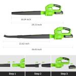 VERVEWAVE Leaf Blower Cordless, 20V Electric Blower with 2 X 2.0Ah Batteries and Fast Charger, 3 Speed Control, Handheld Lightweight Leaf Blower for Lawn Care, Patio, Garden Cleaning, etc