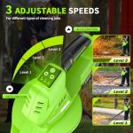 VERVEWAVE Leaf Blower Cordless, 20V Electric Blower with 2 X 2.0Ah Batteries and Fast Charger, 3 Speed Control, Handheld Lightweight Leaf Blower for Lawn Care, Patio, Garden Cleaning, etc