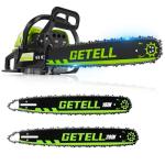 Getell Professional 58cc Gas Powered Chainsaw with Quick-Switch Dual Bar 18/20 Inch System – Heavy Duty Chain Saw with Easy-Start for Tree Cutting, Limbing & Farm Use (GEL9902)