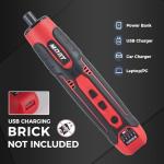 3.6V Cordless Impact Screwdriver Gun, 1.5Ah Lithium Battery, 1/4" Chuck, 3-10 N.m Torque, 300RPM, Includes Magnetic Bits & Case – Electrician Tools Set