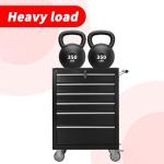 QSOSTNS 6-Drawer Rolling Tool Chest Cabinet, Large Capacity Metal Tool Box with Wheels and Keyed Locking, Roll Around Storage Organizer Tool Cart for Garage, Warehouse, Work Shop (Black)