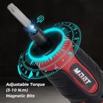 3.6V Cordless Impact Screwdriver Gun, 1.5Ah Lithium Battery, 1/4" Chuck, 3-10 N.m Torque, 300RPM, Includes Magnetic Bits & Case – Electrician Tools Set