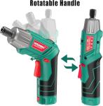 HYCHIKA 4V Cordless Screwdriver, Ratcheting Screwdriver 16-in-1, Tool Combo Kit