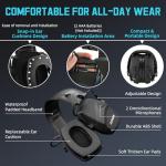 ZOHAN EM054 Electronic Ear Protection for Shooting Range with Sound Amplification Noise Reduction, Ear Muffs for Gun Range (Black)