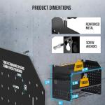 CRST Power Tool Organizer Wall Mount with Charging Station Cordless Drill Holder with 8-Outlet Heavy Duty Power Strip, Modular Garage Organization Storage Rack Shelf,Gift for Men Black