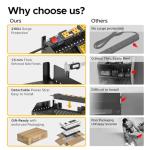 CRST Power Tool Organizer Wall Mount with Charging Station Cordless Drill Holder with 8-Outlet Heavy Duty Power Strip, Modular Garage Organization Storage Rack Shelf,Gift for Men Black