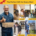 CRST Power Tool Organizer Wall Mount with Charging Station Cordless Drill Holder with 8-Outlet Heavy Duty Power Strip, Modular Garage Organization Storage Rack Shelf,Gift for Men Black