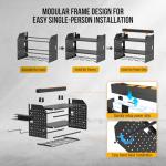 CRST Power Tool Organizer Wall Mount with Charging Station Cordless Drill Holder with 8-Outlet Heavy Duty Power Strip, Modular Garage Organization Storage Rack Shelf,Gift for Men Black