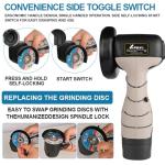 ZFULVO Cordless Brush Angle Grinder Kit, 19500rpm Mini Electric Angle Grinding Tool with 2pcs 16.8V 2000mAh Batteries and 5-Cutting Discs, Grinder Handheld Cutter for Metal Wood