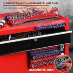 Magnetic Socket Holder Organizer Set: 6-Piece Detachable 1/2 3/8 1/4 Drive Sockets Storage Tray Magnetic Socket Organizer Tool Box Drawer Tool Box Organizers Storage Metric SAE (Sockets Not Included)