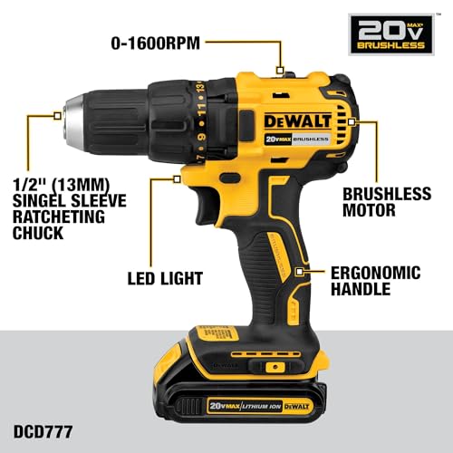 DEWALT 20V MAX Cordless Drill with Battery & Charger