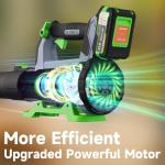Leaf Blower Cordless with 2× 5.0Ah Batteries and Charger, 21V Electric, Lightweight Battery Powered Blowers for Lawn Care, Yard, Patio Cleaning, Blowing Leaves & Dust