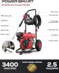 PowerSmart Gas Pressure Washer 3400 PSI, 2.5 GPM Gas Powered Pressure Washer, 212CC Engine, 10" Wheels, 5 Nozzles for Patio, Car, Driveway, Fence & Home Cleaning