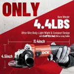 DCK 9.0 Amp Angle Grinder, 4-1/2 Inch Electric Grinder Power Tool, 11800 RPM, Auxiliary Handle and 2 Safety Guards, 6 Piece Discs, Copper Angle Grinder for Cutting, Grinding, Polishing (KSM17-115B)