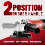 DCK 9.0 Amp Angle Grinder, 4-1/2 Inch Electric Grinder Power Tool, 11800 RPM, Auxiliary Handle and 2 Safety Guards, 6 Piece Discs, Copper Angle Grinder for Cutting, Grinding, Polishing (KSM17-115B)