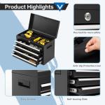 Steelite 5-Drawer Tool Chest with Wheels, Easy Lock Large Tool Box Organizer, Lockable Wheels & Sliding Drawers & Detachable Top & Adjustable Shelf, Metal Rolling Tool Cart for Garage Workshop