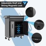 Steelite 5-Drawer Tool Chest with Wheels, Easy Lock Large Tool Box Organizer, Lockable Wheels & Sliding Drawers & Detachable Top & Adjustable Shelf, Metal Rolling Tool Cart for Garage Workshop