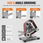 Mini Electric Belt-Sander Knife-Sharpener Sanding Machine - Small Bench Grinder Kit 7 Speed Adjustable Power Polisher DIY Polishing Grinding Tool For Knife Making, Wood Metal Working, Handcraft