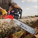 Gas Chainsaw 58CC with Quick-Switch Dual Bars (18/20 Inch),Gas Powered Chain saw 2 Stroke Handed Petrol Gasoline for Cutting Wood Outdoor Garden Farm Home 57CC