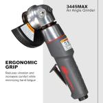 Ingersoll Rand 3445MAX Air Angle Grinder/Cutoff Tool, 4.5" Wheel, 12,000 rpm, 0.88 hp, 5/8"-11 Thread, Rear Exhaust
