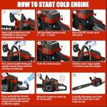 Gas Chainsaw 58CC with Quick-Switch Dual Bars (18/20 Inch),Gas Powered Chain saw 2 Stroke Handed Petrol Gasoline for Cutting Wood Outdoor Garden Farm Home 57CC